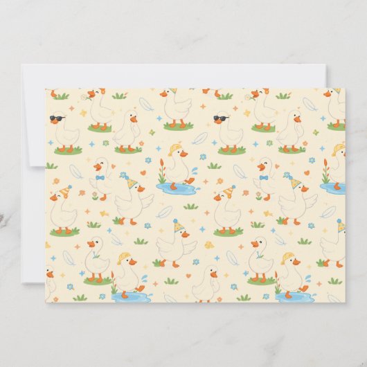 It’s ONE Silly Goose Retro 1st Birthday Fun Modern 招待状 (裏面)