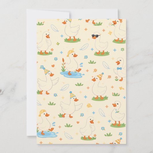 It’s ONE Silly Goose Retro 1st Birthday Fun Modern 招待状 (裏面)