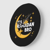 It’s Ramadan Bro Happy Fasting Islamic Crescent  ラージ壁時計 (傾斜)