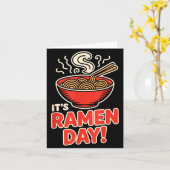 It’s Ramen Day Asian Food Noodles Soup Bowl Cuisin カード (黄色い花)