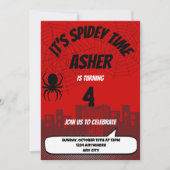 It’s Spidey Time Birthday Invitation | Editable 招待状 (正面)