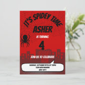 It’s Spidey Time Birthday Invitation | Editable 招待状 (スタンド正面)