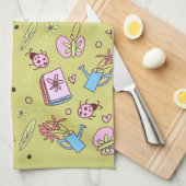 It’s Springtime Book Lovers Colorful Doodles キッチンタオル (四つ折り)