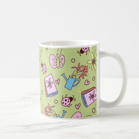 It’s Springtime Book Lovers Colorful Doodles コーヒーマグカップ (右)