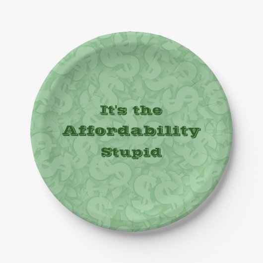 It’s the Affordability Stupid ペーパープレート (正面)