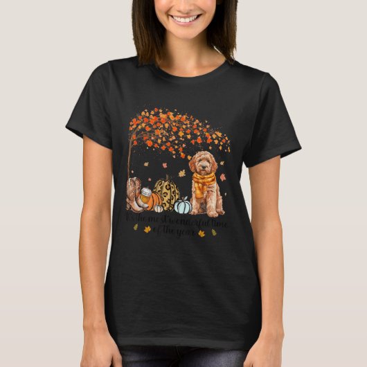 It’s The Most Wonderful Time Goldendoodle Pumpkins Tシャツ (正面)