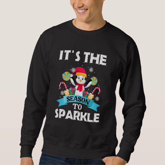 It´s The Season To Sparkle  Quote Christmas Pingui スウェットシャツ (正面)