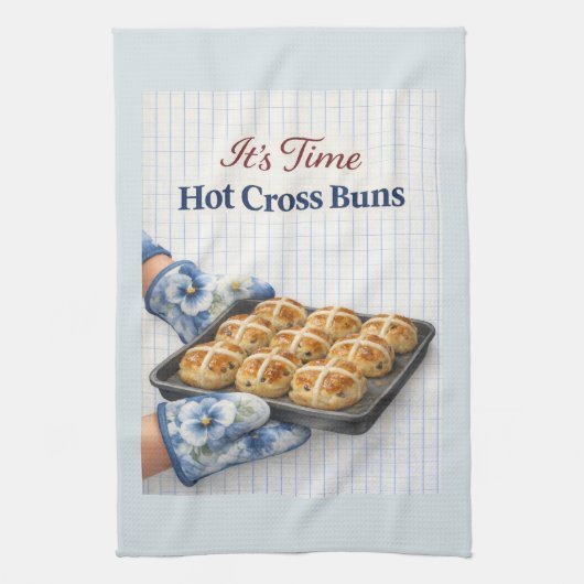It’s Time – Hot Cross Buns Easter Towel キッチンタオル (縦)