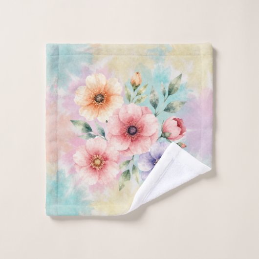 It’s Time To Bloom Tie Dye Florals バスタオルセット (ウォッシュタオル)