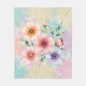It’s Time To Bloom Tie Dye Florals フリースブランケット (正面)