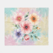 It’s Time To Bloom Tie Dye Florals フリースブランケット (正面(横))