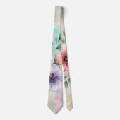 It’s Time To Bloom Tie Dye Florals Men’s Neck Tie ネクタイ (正面)