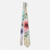 It’s Time To Bloom Tie Dye Florals Men’s Neck Tie ネクタイ (裏面)