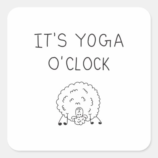 It’s Yoga O’Clock Sheep スクエアシール (正面)