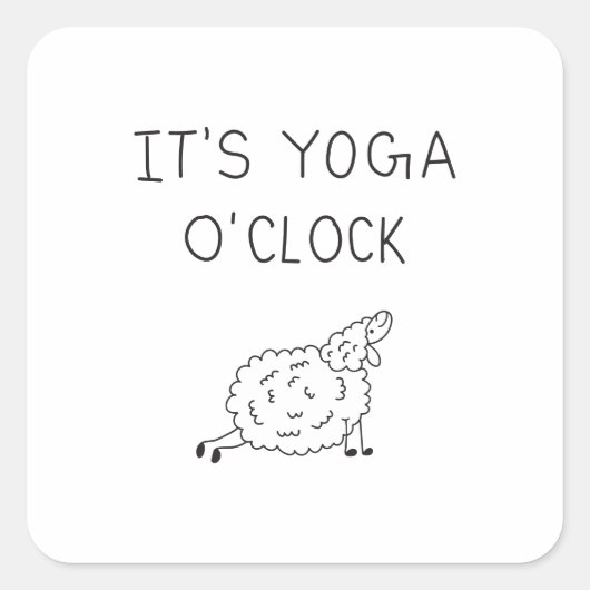 It’s Yoga O’Clock Sheep スクエアシール (正面)