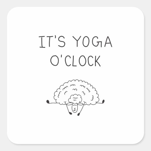 It’s Yoga O’Clock Sheep スクエアシール (正面)
