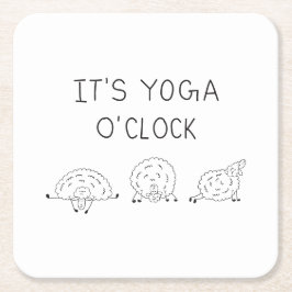 It’s Yoga O’Clock Sheep スクエアペーパーコースター