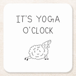 It’s Yoga O’Clock Sheep スクエアペーパーコースター
