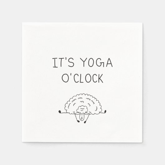 It’s Yoga O’Clock Sheep スタンダードカクテルナプキン (正面)