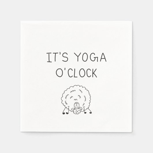 It’s Yoga O’Clock Sheep スタンダードカクテルナプキン (正面)