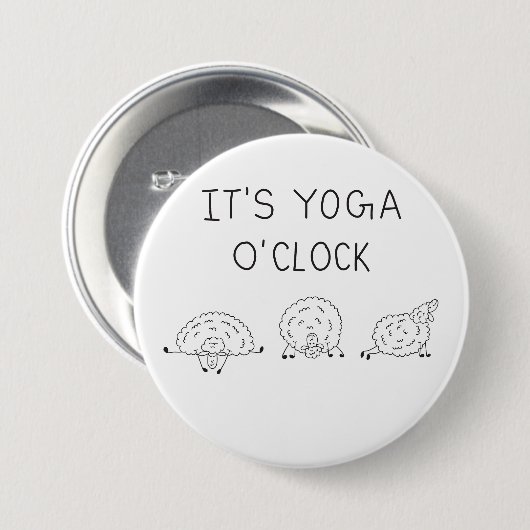 It’s Yoga O’Clock Sheep 缶バッジ (正面&裏面)