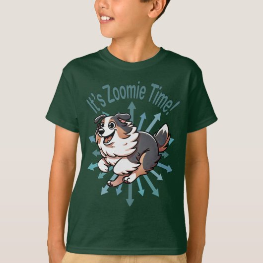 It’s Zoomie Time Australian Shepherd Tシャツ (正面)