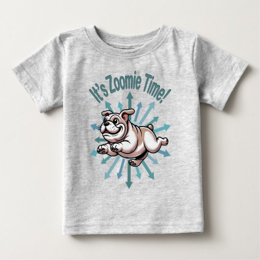 It’s Zoomie Time Bulldog ベビーTシャツ (正面)