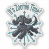 It’s Zoomie Time Cocker Spaniel シール (正面)