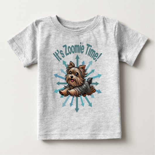It’s Zoomie Time Yorkshire Terrier ベビーTシャツ (正面)