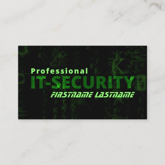 IT-Securityインターネットセキュリティサイバーセキュリティの専門家 名刺 (正面)