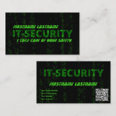IT-Securityサイバー犯罪サイバーセキュリティ専門家 名刺 (正面/裏面)