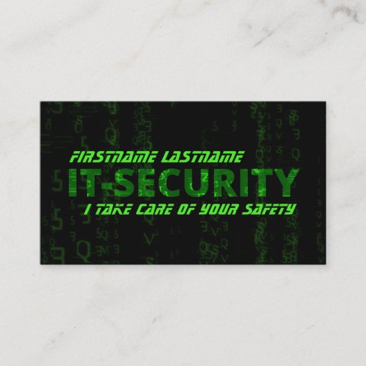 IT-Securityサイバー犯罪サイバーセキュリティ専門家 名刺 (正面)
