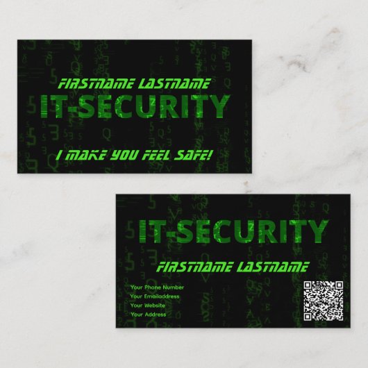 IT-Securityサイバー犯罪サイバーセキュリティ専門家 名刺 (正面/裏面)