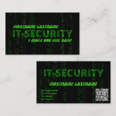 IT-Securityサイバー犯罪サイバーセキュリティ専門家 名刺 (正面/裏面)