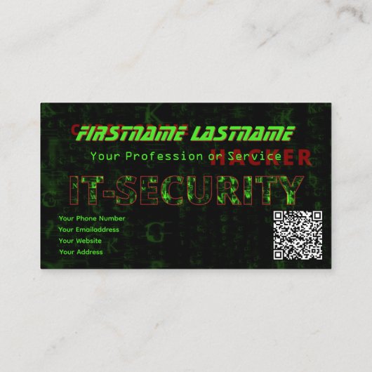 IT-Securityサイバー犯罪サイバーセキュリティ専門家 名刺 (裏面)