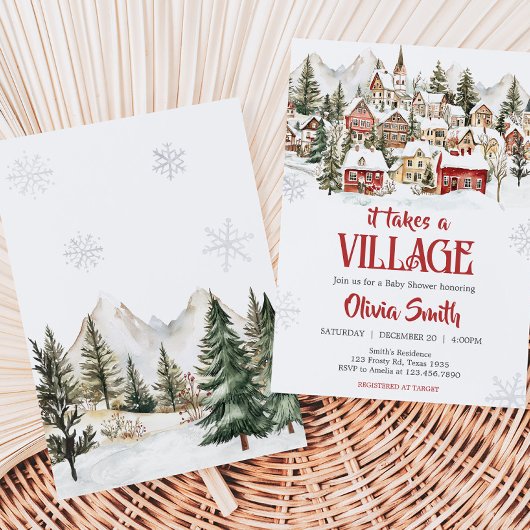 It Take a Village Baby Shower 招待状