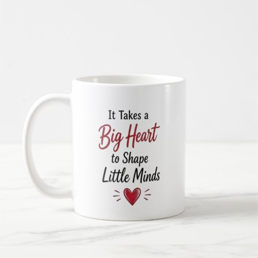 It Takes a Big Heart Personalized Teacher  コーヒーマグカップ (左)