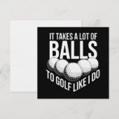 It Takes a Lot of Balls To Golf Like I Do Golfing 招待状 (正面/裏面)
