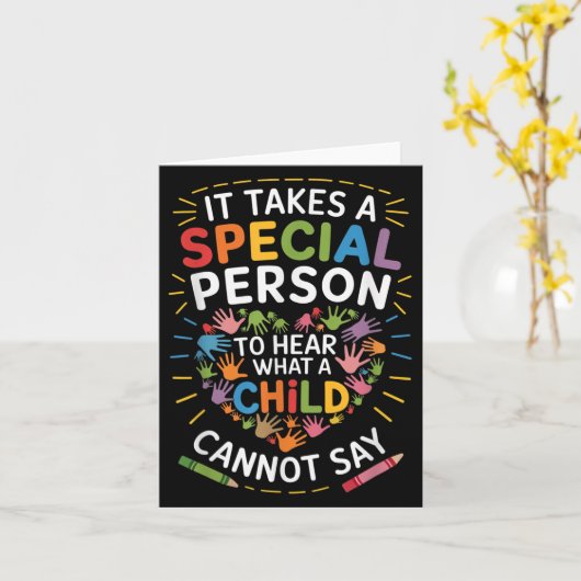 It Takes A Special Person To Hear What A Child Can カード (黄色い花)