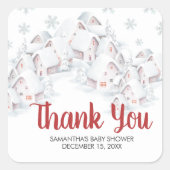 It Takes a Village Baby Shower スクエアシール (正面)