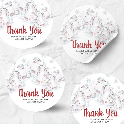 It Takes a Village Baby Shower ラウンドシール