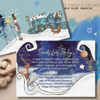 It Takes a Village Baby Shower Books for Baby Card エンクロージャーカード