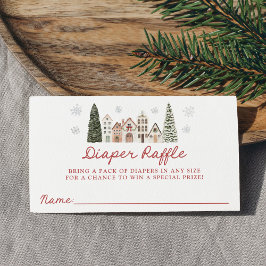 It Takes a Village Baby Shower Diaper Raffle エンクロージャーカード