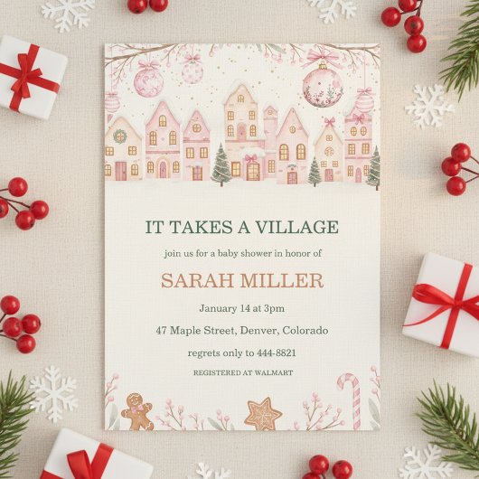 It Takes a Village Baby Shower Invitation 招待状