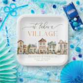 It Takes a Village Baby Shower Plates ペーパープレート (パーティー)