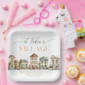 It Takes a Village Baby Shower Plates ペーパープレート (パーティー)
