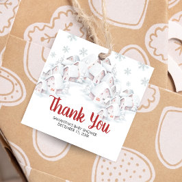 It Takes a Village Baby Shower Square フェイバータグ