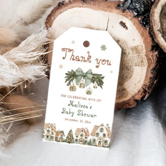 It Takes a Village Baby Shower Thank You ギフトタグ