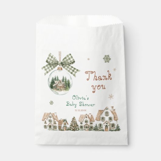 It Takes a Village Baby Shower Thank You フェイバーバッグ (正面)