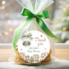 It Takes a Village Baby Shower Thank You  ラウンドシール